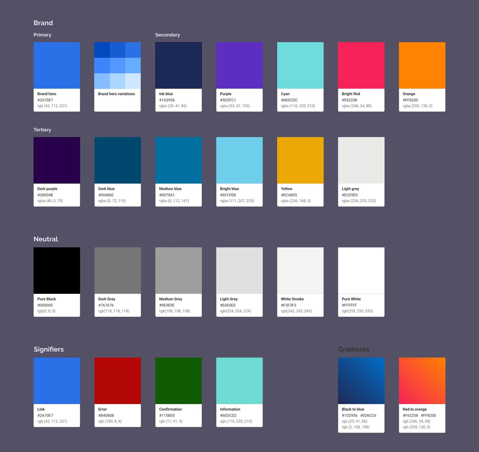 Cambridge University Press and Assessments style-guide colour palette